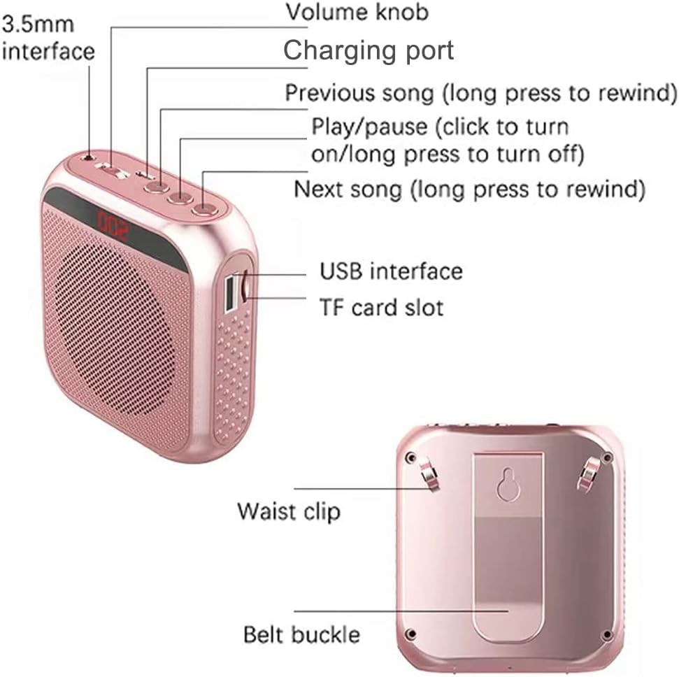 Lightweight Headset Microphone Amplifier - Long Battery Life for Classes & Tours
