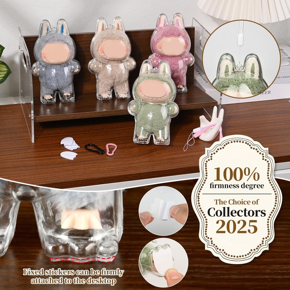 [2-Pack] Clear Protective Cases Compatible with LABUBU Monsters Exciting-with...