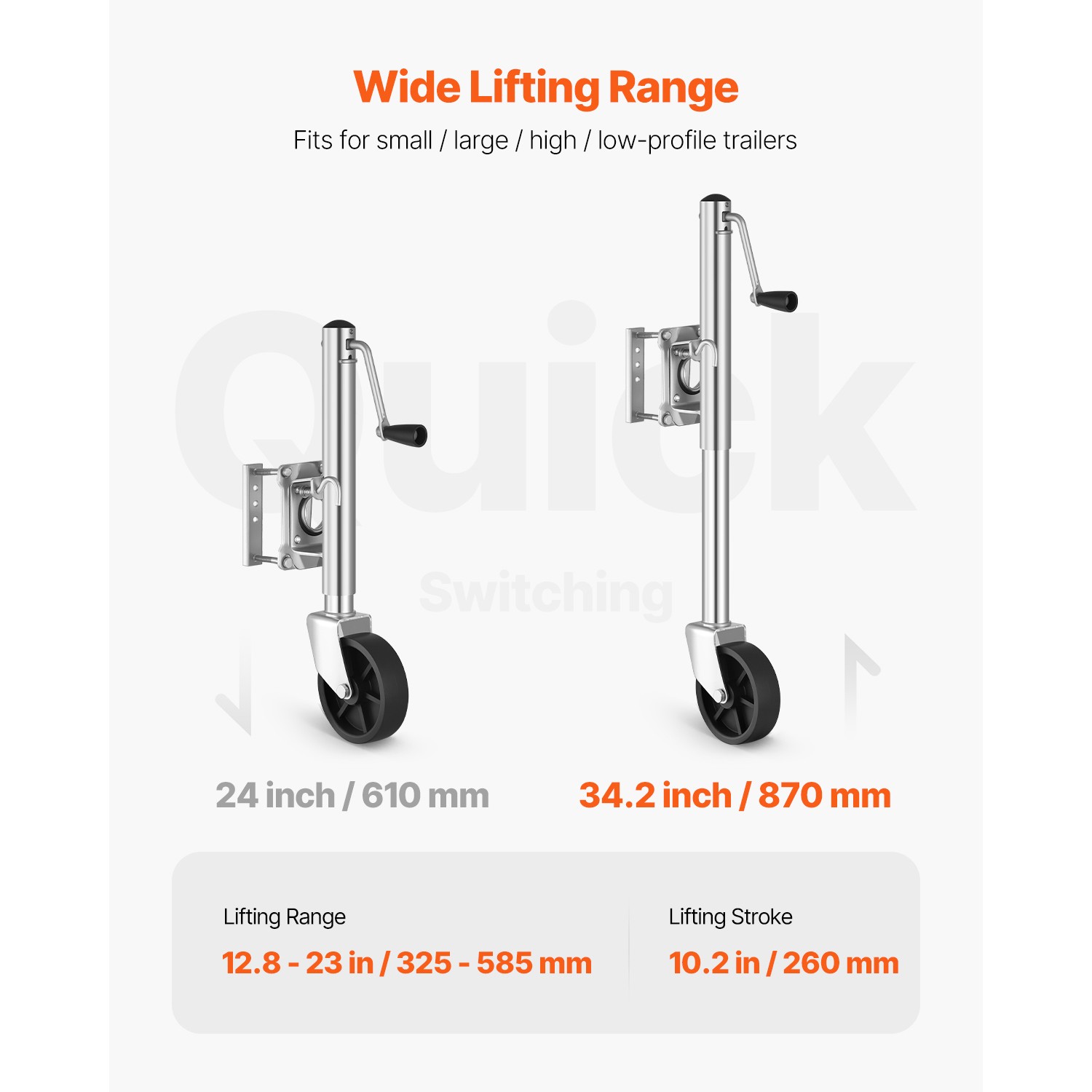 Boat Trailer Jack Marine Heavy Duty Swivel Mount Tongue Jack 1000 lbs Load