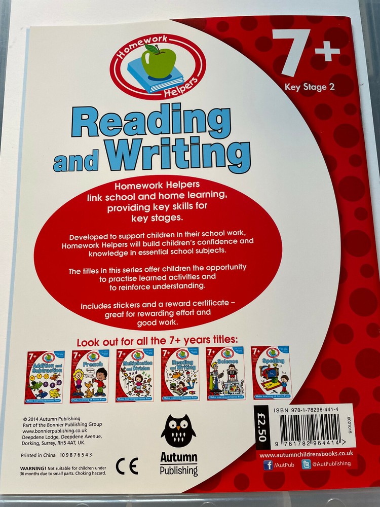 Reading & Writing Homework Helpers New Workbook KS2 7+
