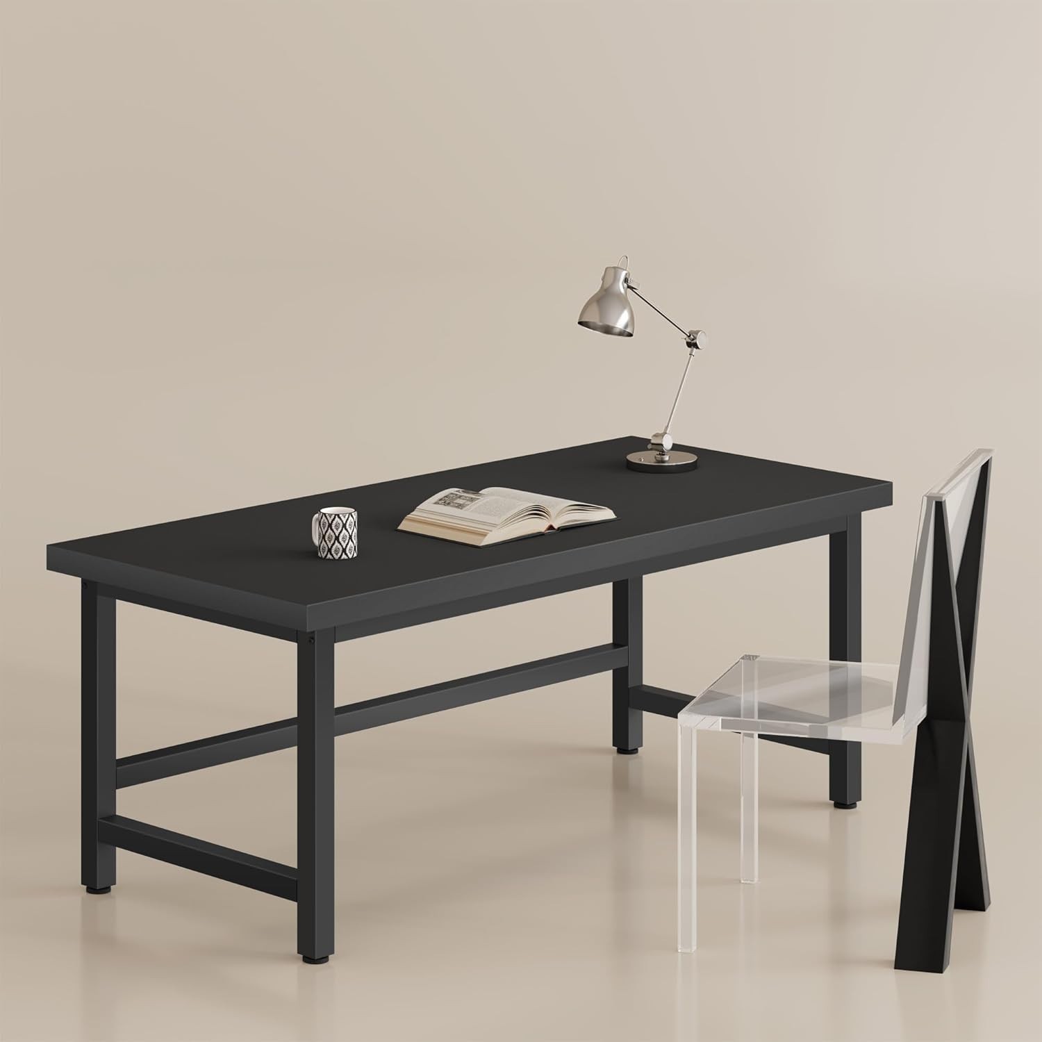 YOWOS Steelstride Ergonomic Desk, Engineered Wood Worktop, Multi Sizes & Colors