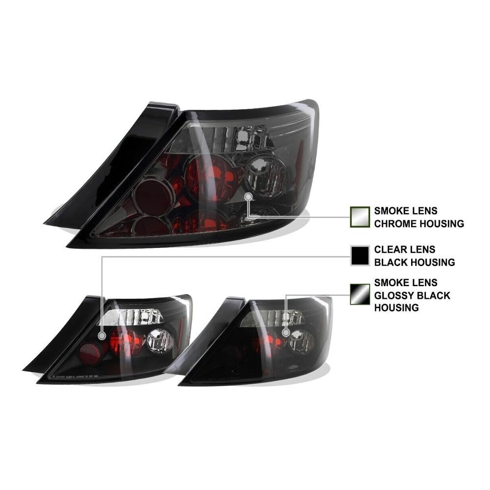 Tail Light 1pc Left Right Matte Black 2Dr Civic 06-11