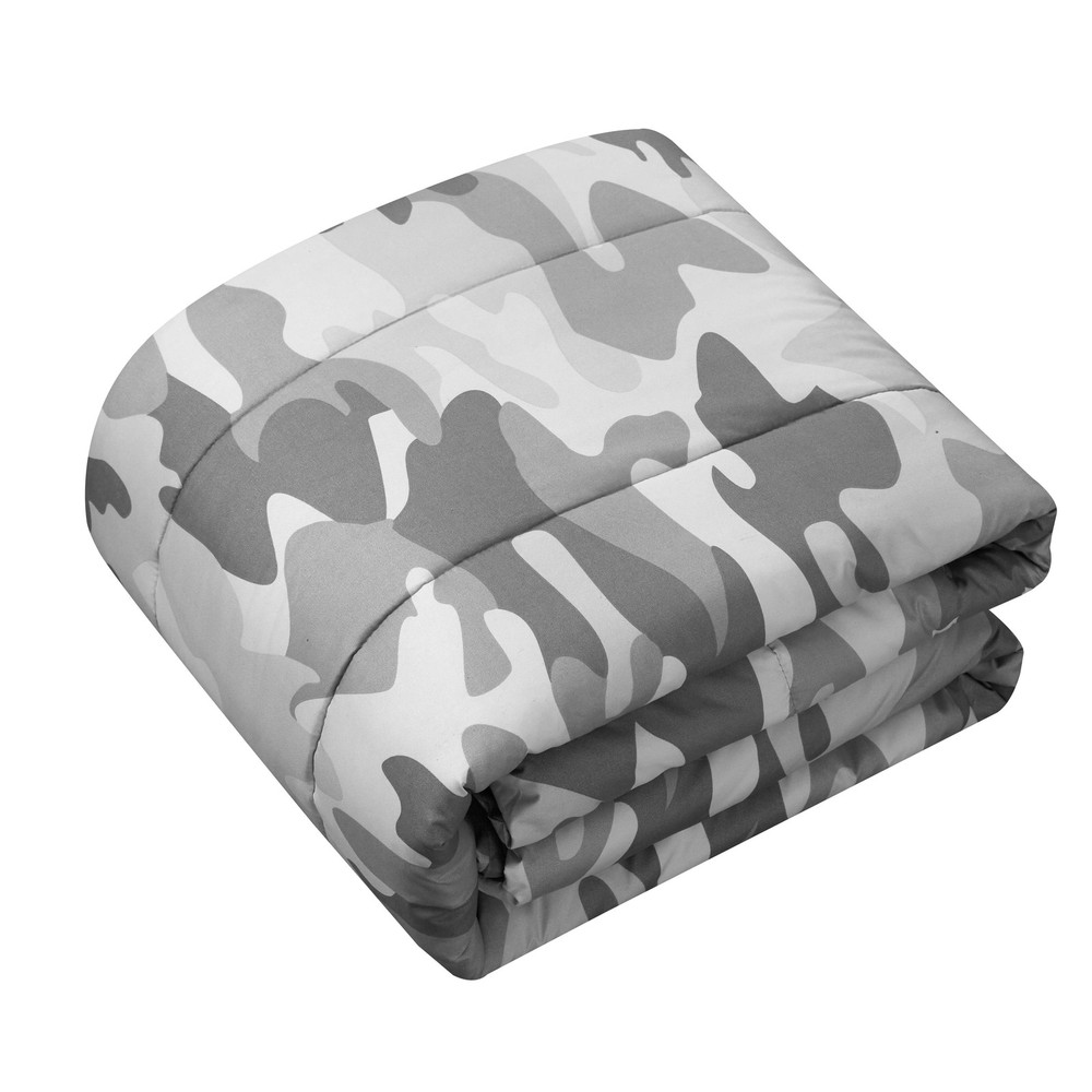 Gray Camouflage Bed in a Bag Full Multicolor Polyester