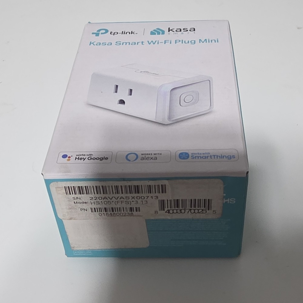 TP-LINK Kasa Smart Wi-Fi Plug Mini HS105 Type B White Alexa Google Assistant