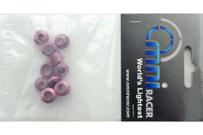 OMNI Racer WORLDS LIGHTEST Crankset Chainring Bolts Fits Shimano, Sram, BMX PINK