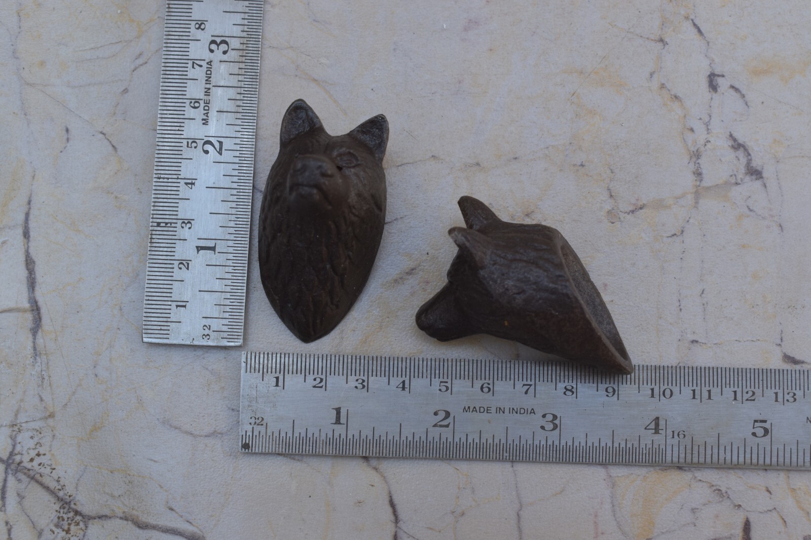 Vintage Cast Iron Wolf Face Shape Pulls Drawer Cabinet Door Handles Knobs 10 pcs