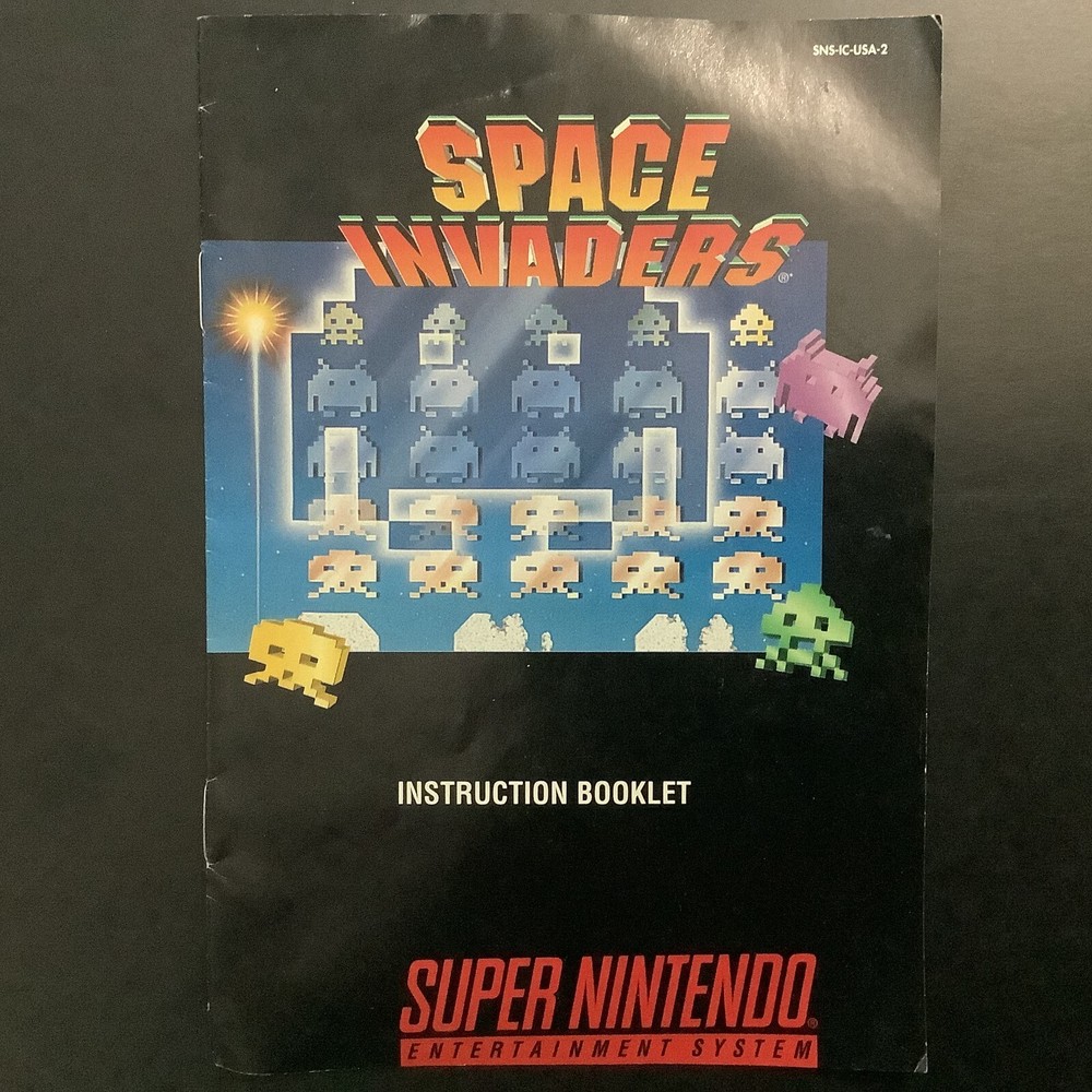 Space Invaders SNES Super Nintendo Instruction Manual Only
