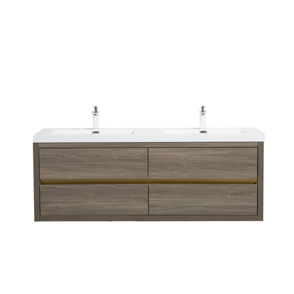 60" Wall-Mounted Bathroom Vanity with Double Sinks, Floating Bathroom Storage