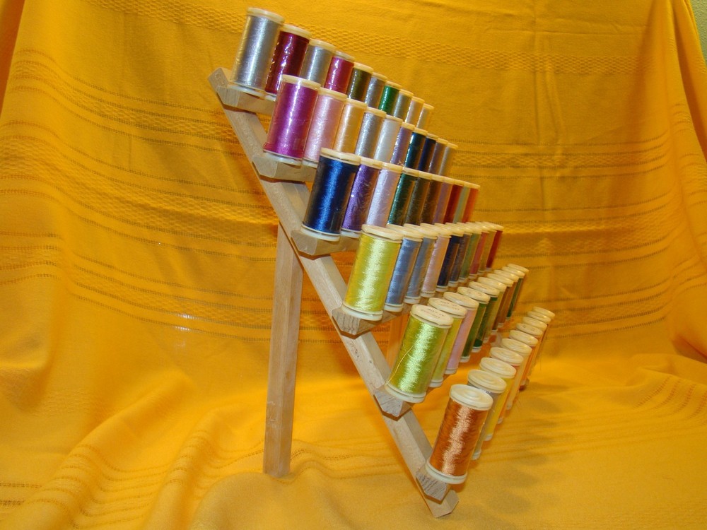 June Tailor Thread Holder Standing 60 Spool Rack PLUS 60 New Embroidery Spools
