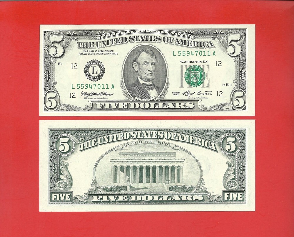 FRN 1993 $5 – L/A (fw) – Uncirculated