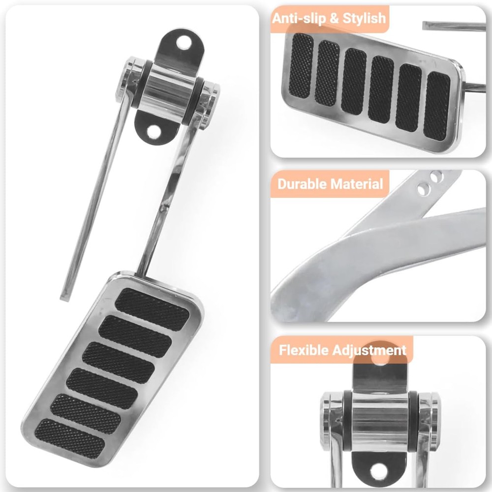 Street Hot Rat Rod Gas Pedal Firewall Mount Throttle Polished Aluminum Universal