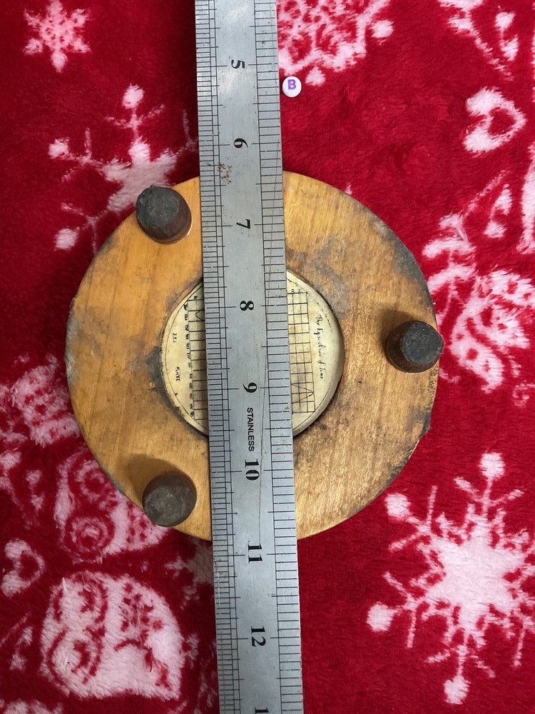 Vintage Unusual Table Compass With Unusual Graph Underneath