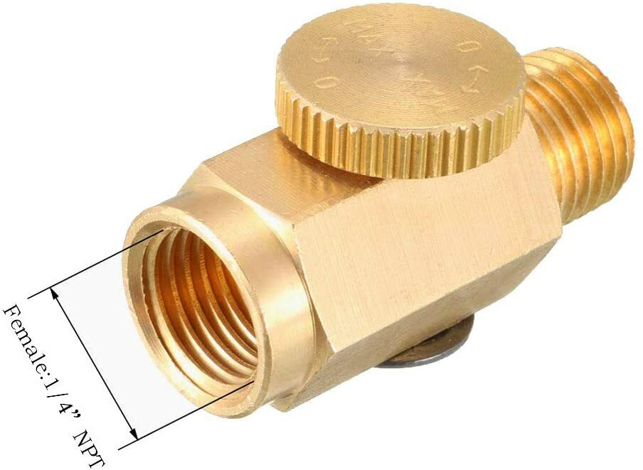 Pneumatic 1/4" NPT Inline Air Pressure Valve Regulator Compressed Solid Brass
