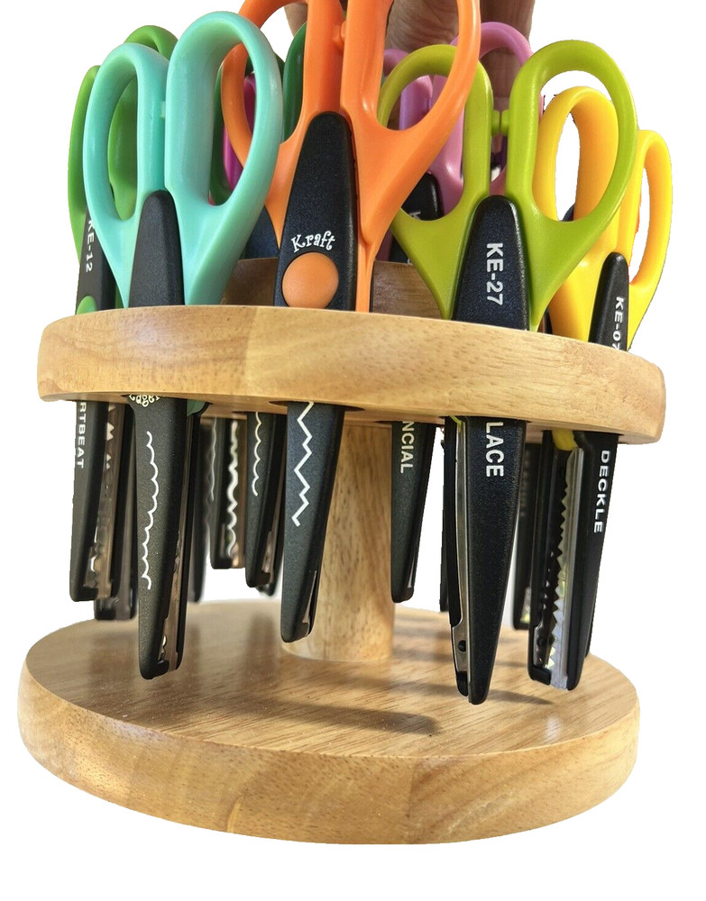 Kraft Edgers Kaddy 18 Mixed Edging Scissors Solid Wood Stand Non Skid Base