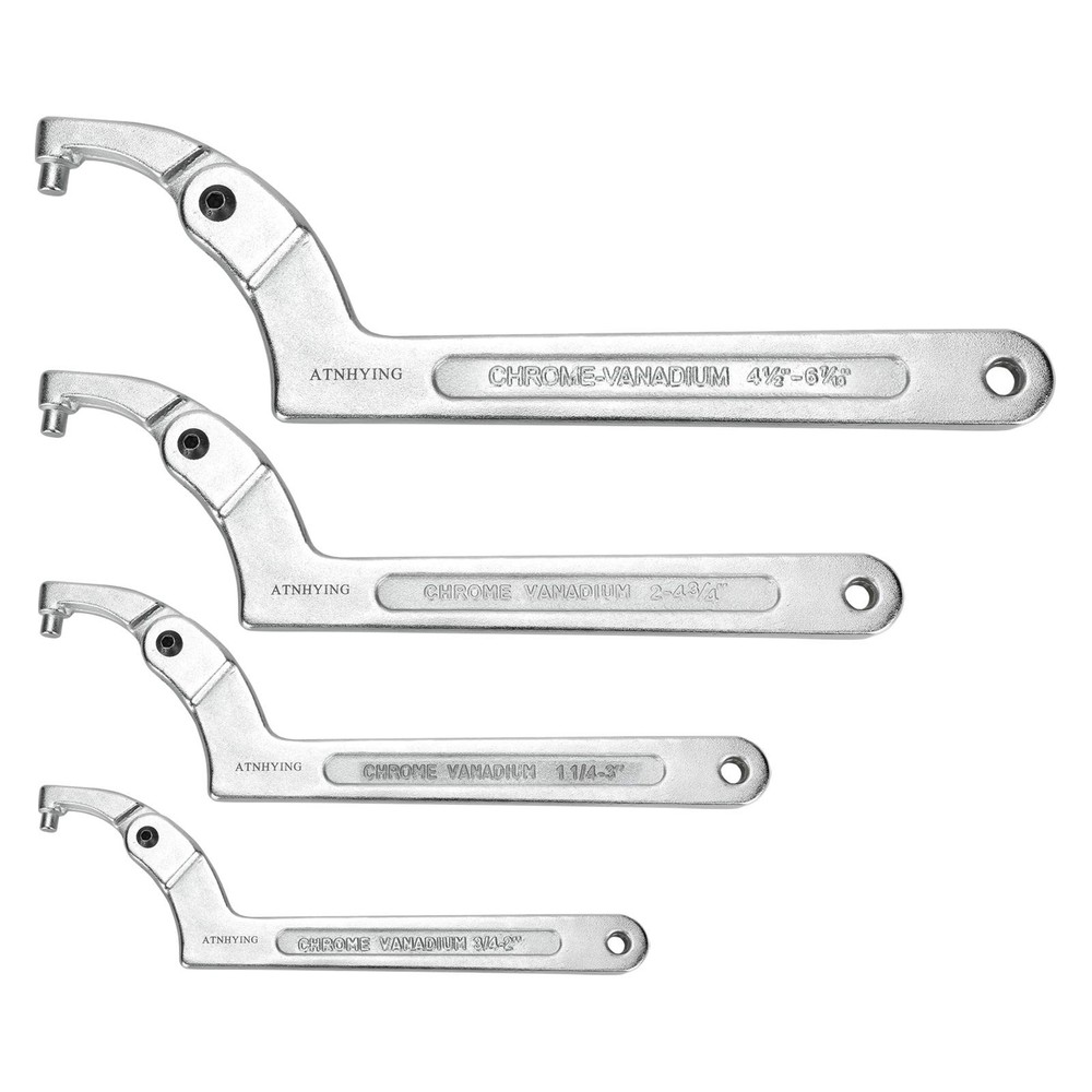4 pcs Spanner Wrench Set, Adjustable C Pin Spanner Hook Wrench Tool for Machi...