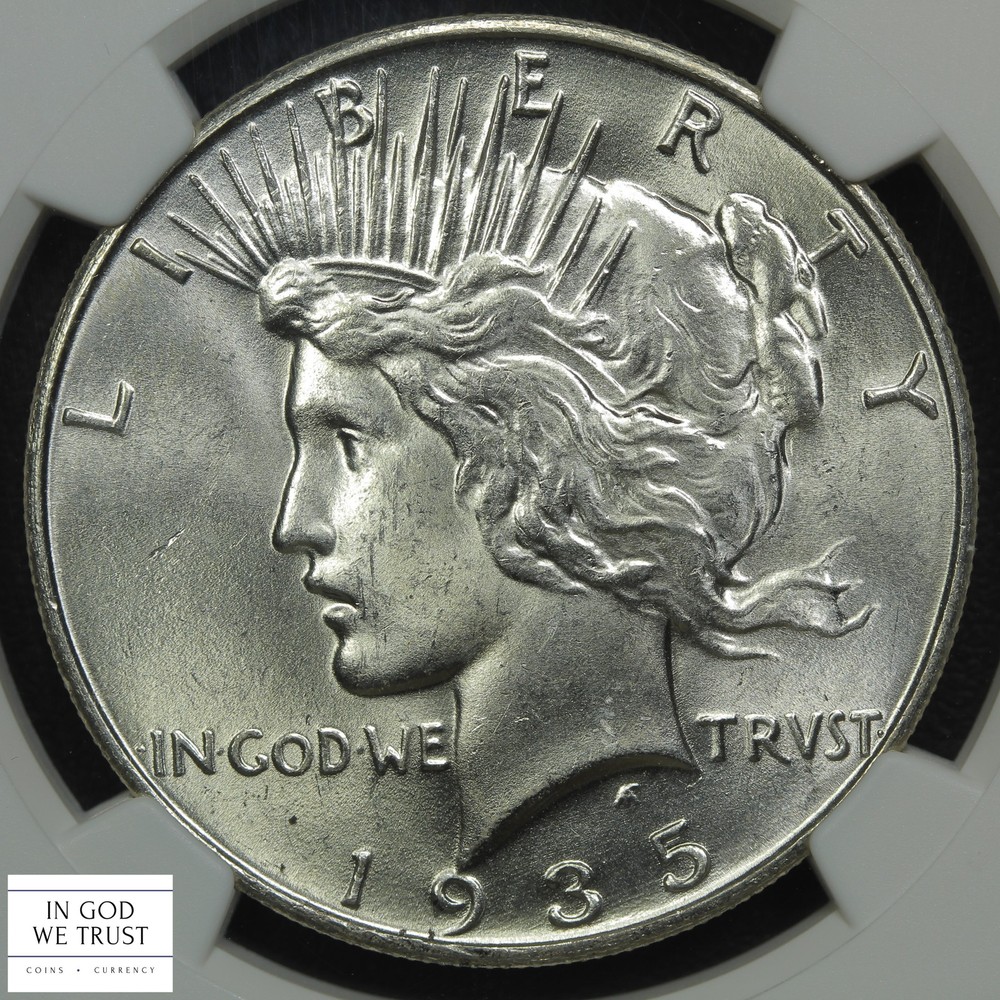 1935 Peace Silver Dollar $1 NGC MS 64 CAC (BLAST WHITE!)