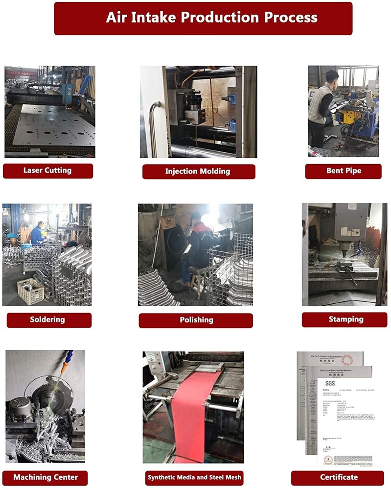 4 Inch Performance Cold Air Intake Filter Kit with Shield for Black & Blue