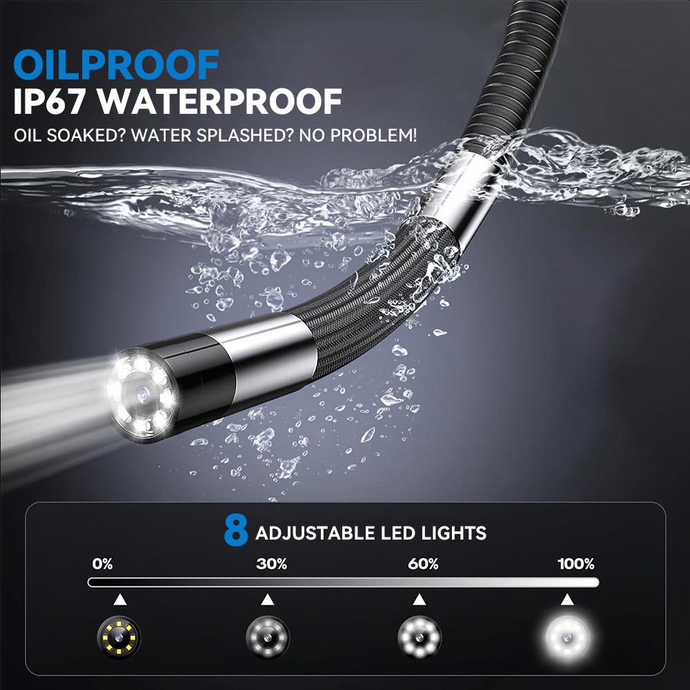 SALE! Endoscope 2-Way 360° Inspection Camera Articulating Borescope Semi Rigid