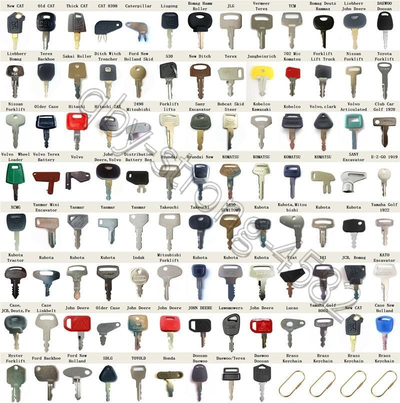 100 Heavy Construction Equipment Ignition Keys Set
