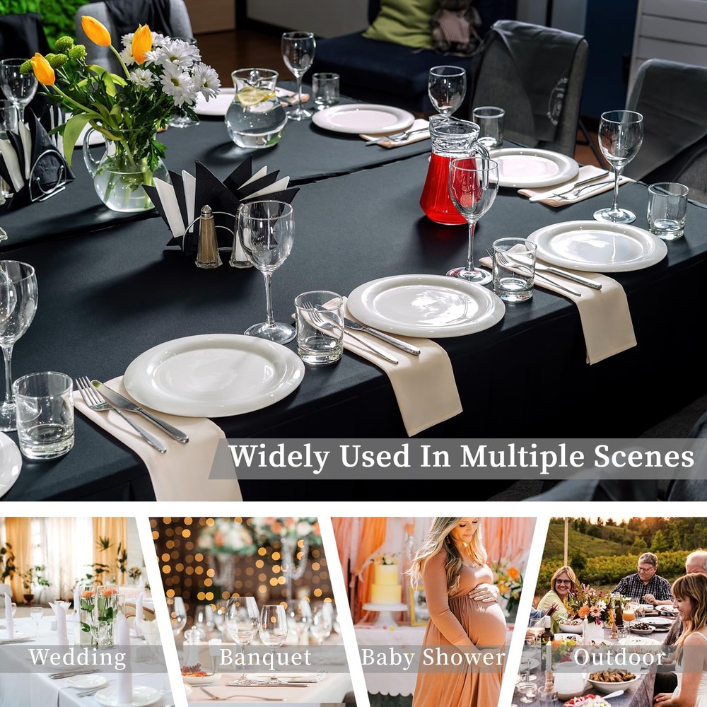 Fixwal 6 Pack Table Cover, 6FT Spandex Table Cloth Fitted Rectangular Tablecl...