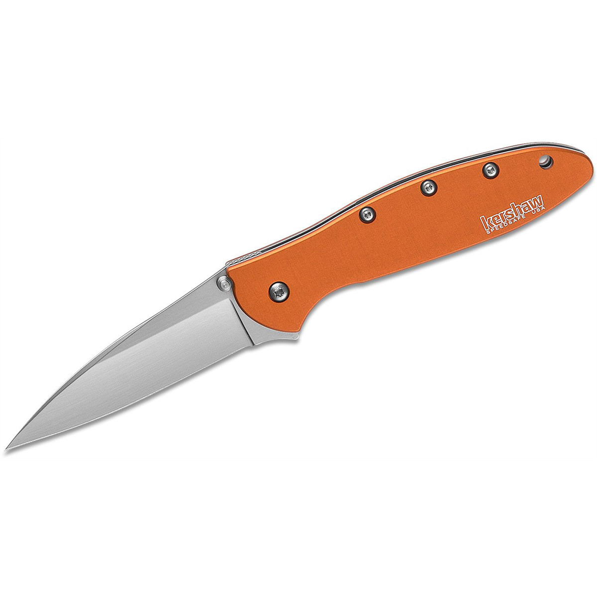 Kershaw Leek, Orange Pocket Knife (1660OR), 3” Bead-Blasted High-Performance San