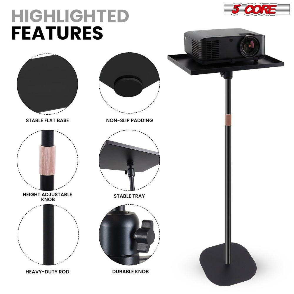 5 Core Projector Stand Floor Adjustable Heavy Base Universal Projectors Support