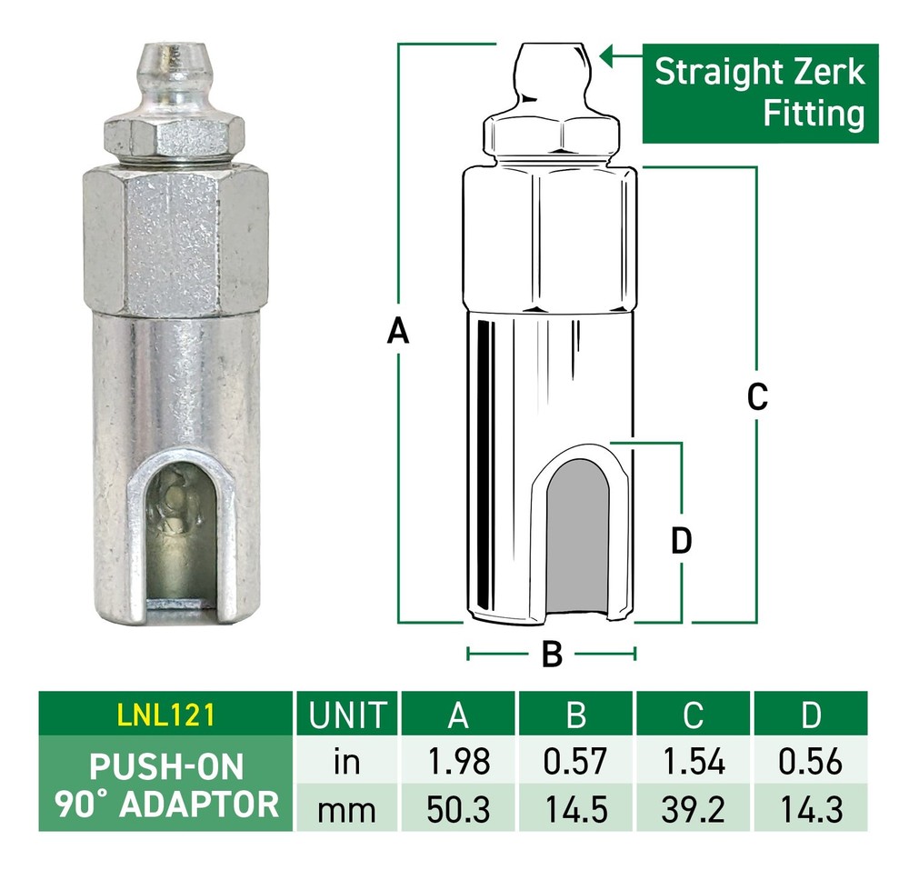 LockNLube Push-On 90° Grease Coupler