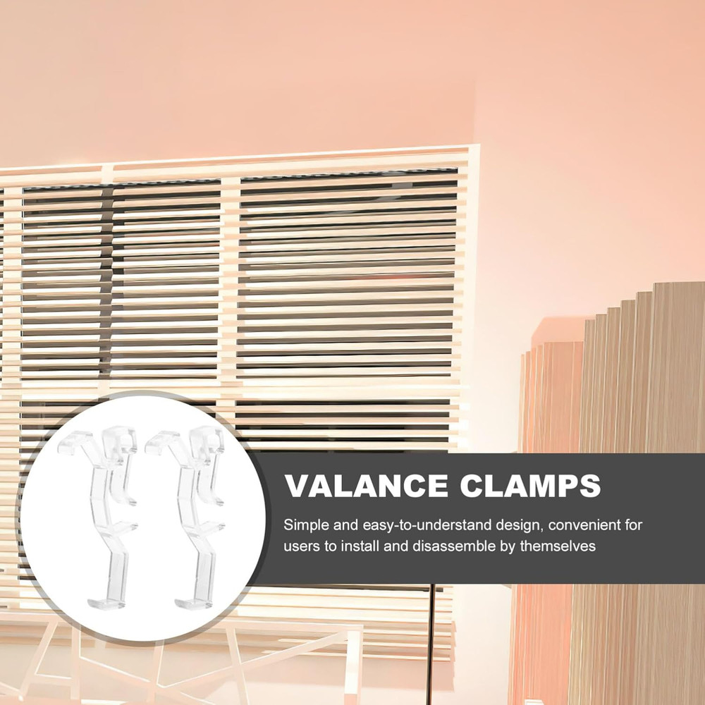 Window Valance Clips 20-Pack Plastic Blind Clips Replacement Clamps for Curta...