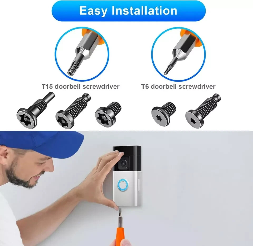 20Pcs Doorbell Screws for Ring Replacement, Video Black