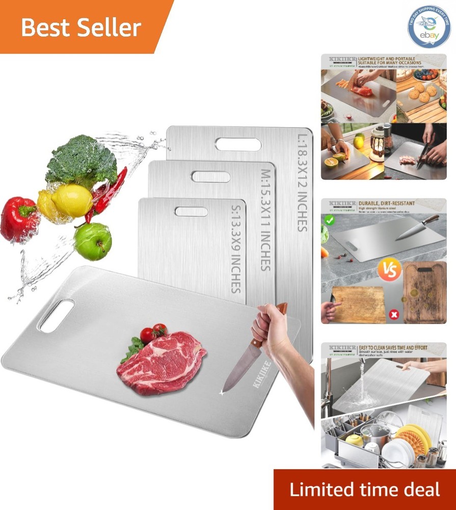 Double-Sided Pure Titanium Chopping Board - Dishwasher Safe, Durable & Versatile