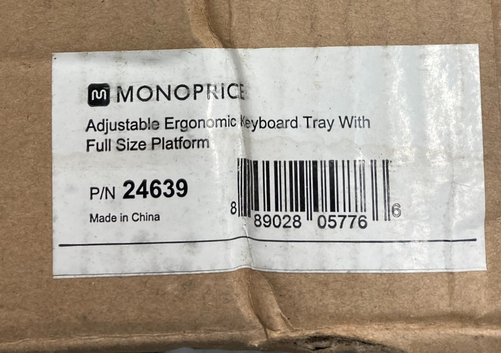 Monoprice Adjustable Ergonomic Keyboard Tray 26.4" x 10" Workstream