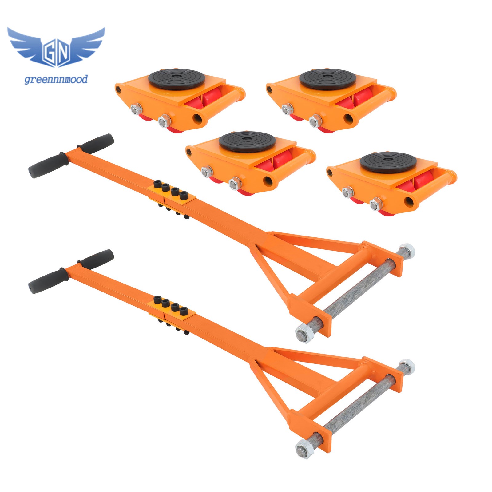 4PCS Heavy Duty Machinery Skates Dolly Machinery Moving Skate 6T / 13200LBS