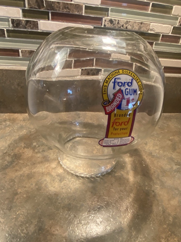 Small 1 Cent Ford Glass Globe Fired Label