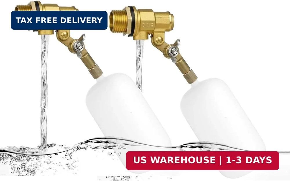 (2 Pack)1/2 Inch Brass Water Float Valve, Pool Auto Fill Float Valve, Float Valv