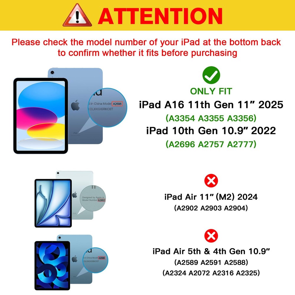 ProCase 2 Pack Screen Protector for iPad A16 2025 11th/10th 2 Pack, Clear