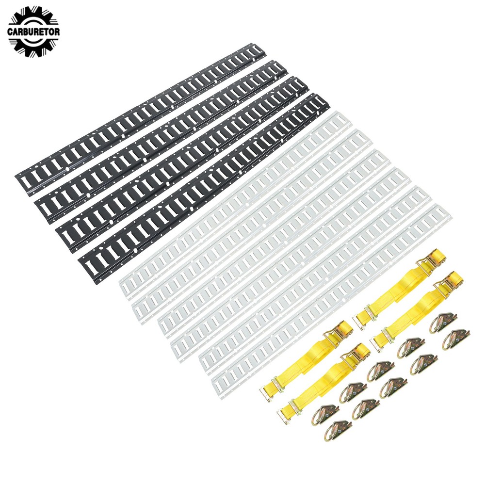 Black & Silver 24 Pack 60" E Track Rail Sections With Hardware Metal For Trucks