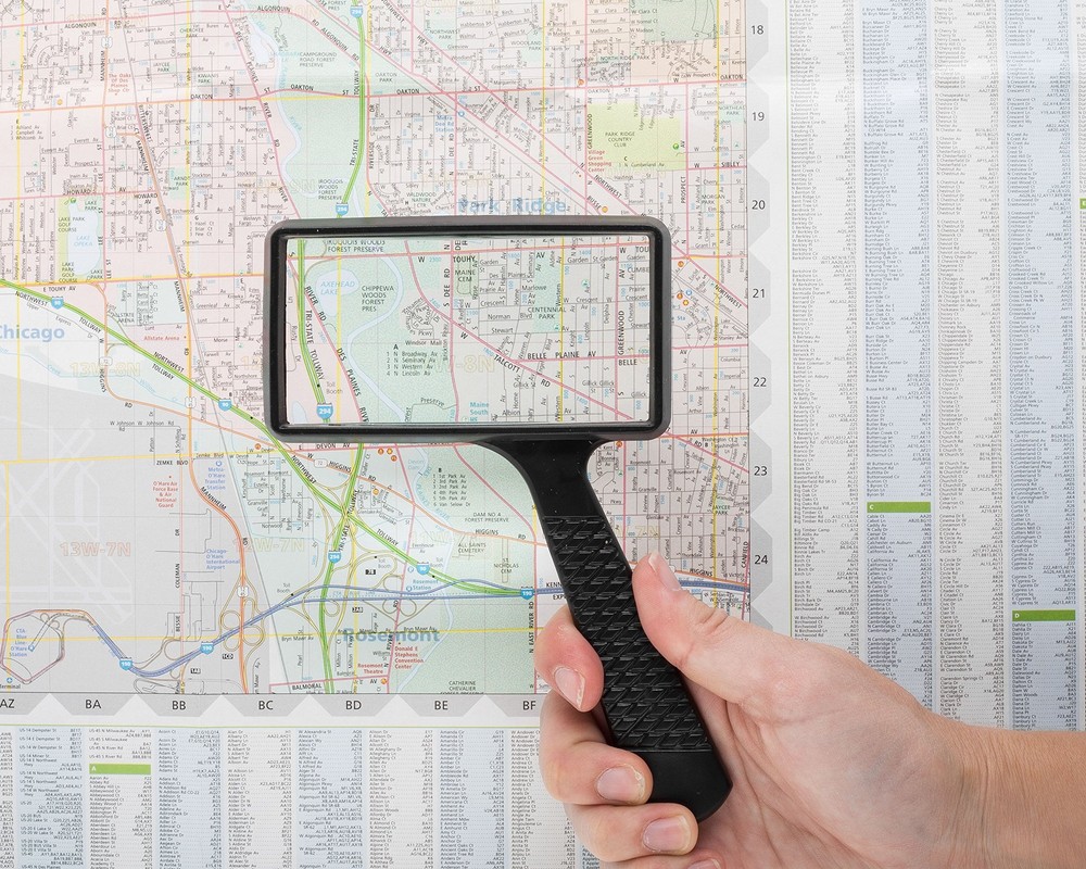 Jumbo Rectangular Handheld Magnifying Glass (3X Magnification) – Scratch Resi...