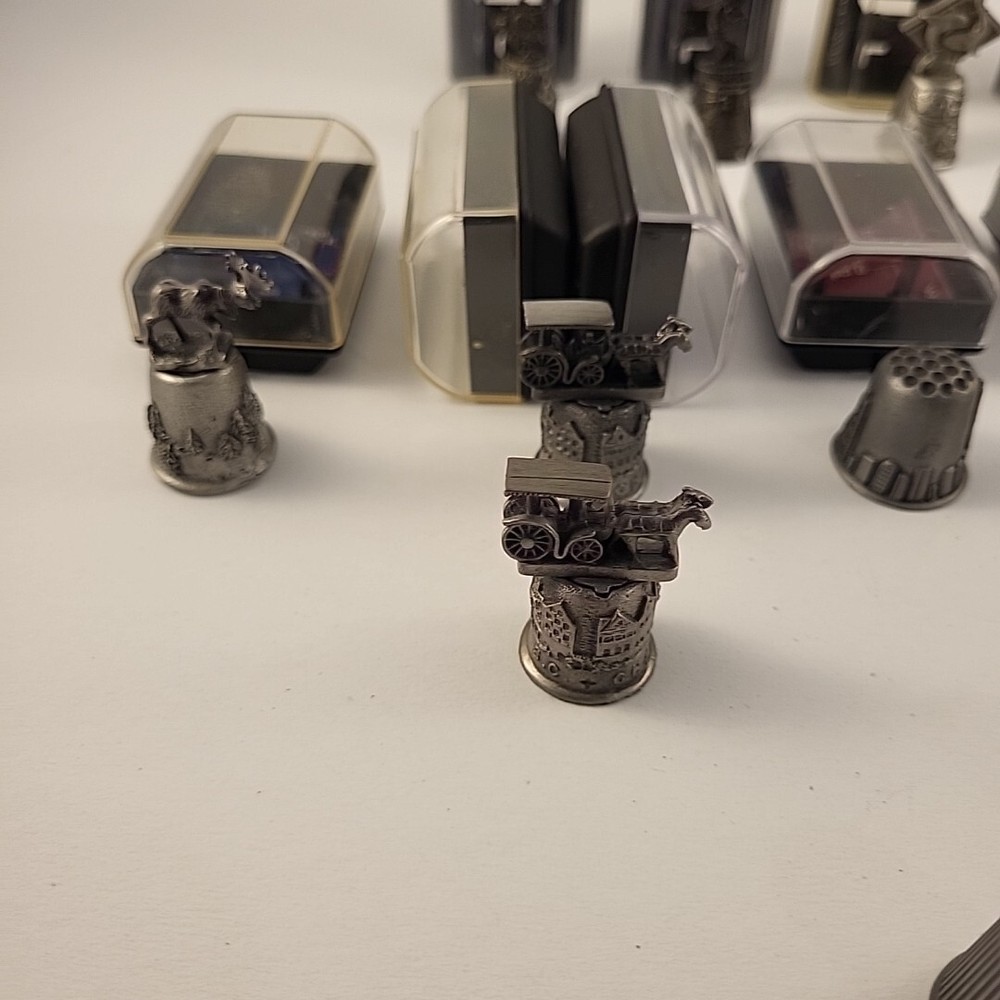 13 Pewter Thimbles Cities And States