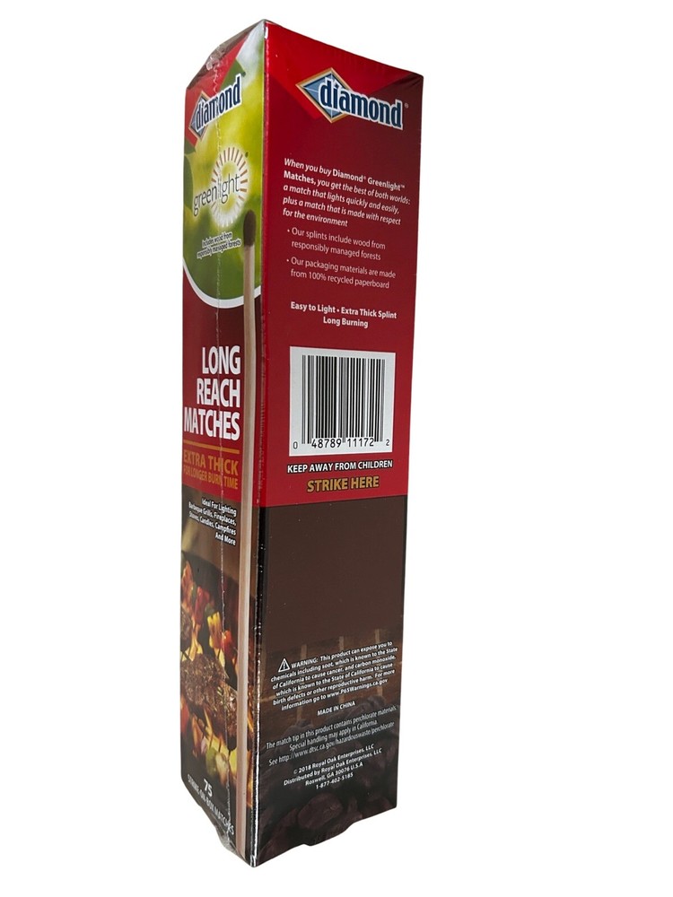 Diamond Greenlight Long Reach Matches Extra Thick, 75-count Each (2 Pack)