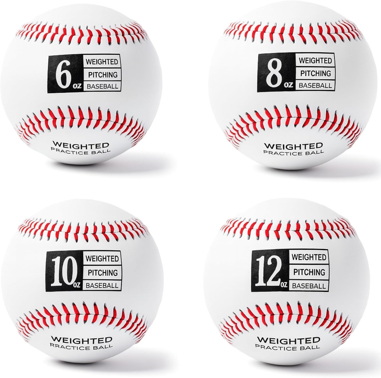 6,8,10,12 Oz Weighted Baseballs,9" Ball for Pitching, Throwing, Hitting Practice