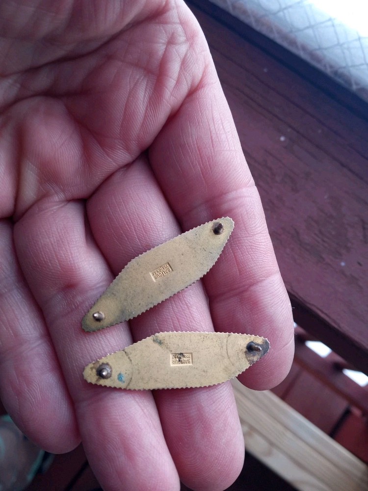 WW2 US Army TANK Officer Collar Insignia Early Short Pins BALFOUR 1/20 10KGF