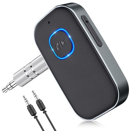 Bluetooth Receiver for Car, Noise Cancelling 3.5mm AUX Bluetooth Car Dark Gray