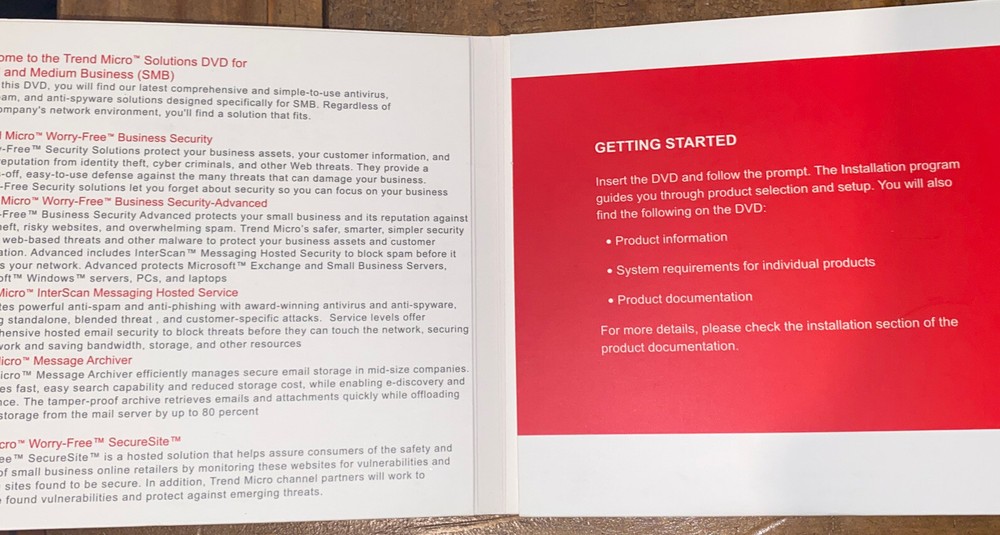 Trend Micro Worry-Free Security Solutions DVD SBEC33188 | Used - Good Condition