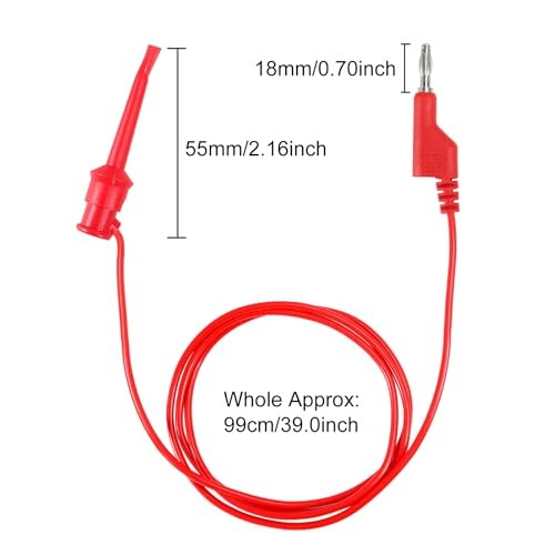5Pcs Wire Test Lead 4mm Stackable Banana Plug Wire Banana Plug to Test Hook