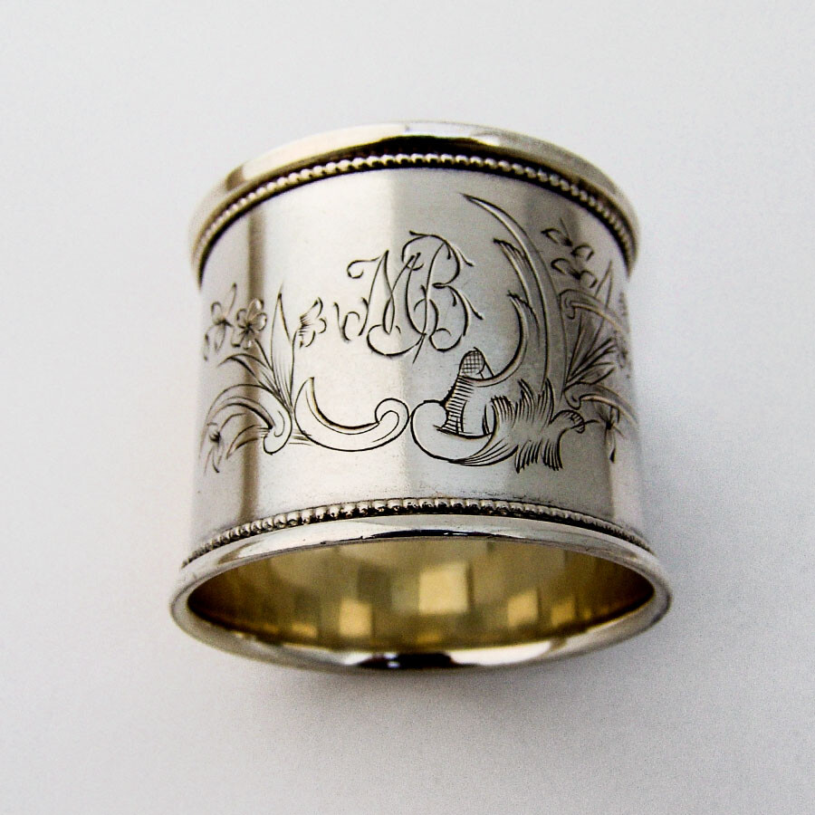 Engraved Russian 84 Silver Napkin Ring 1910 Mono