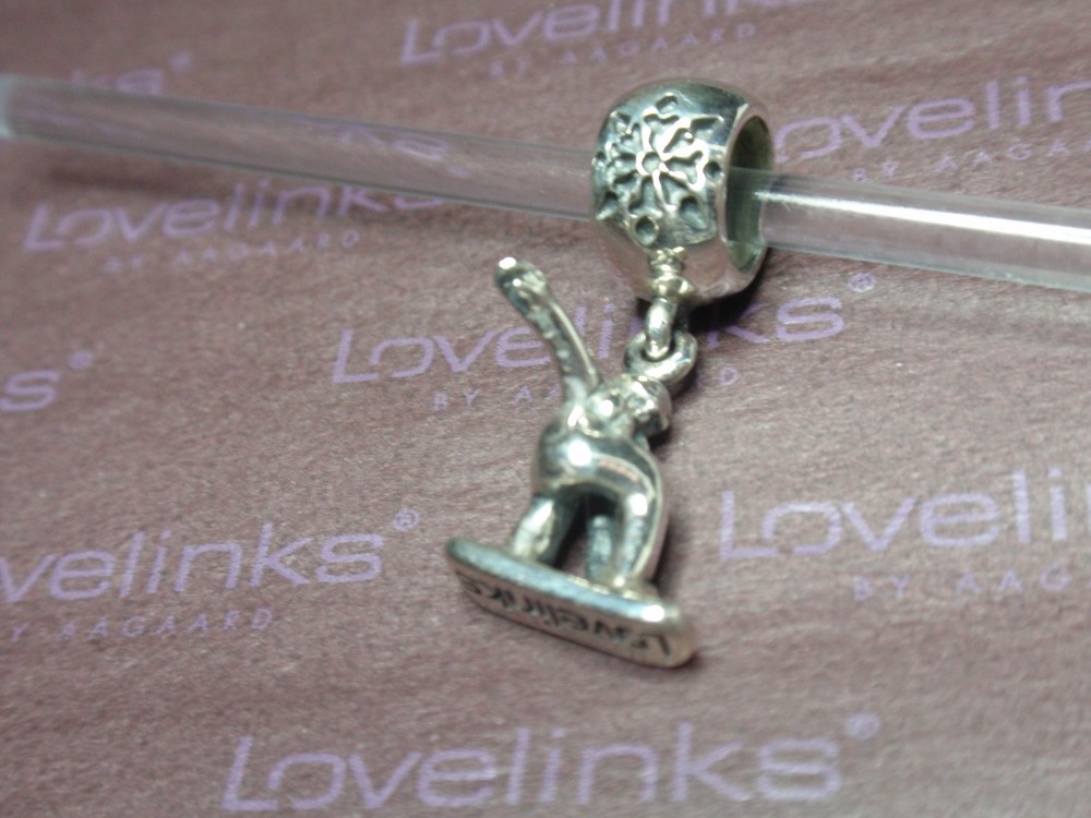 ** Genuine Lovelinks * SNOW BOARDER DANGLE Silver Charm **