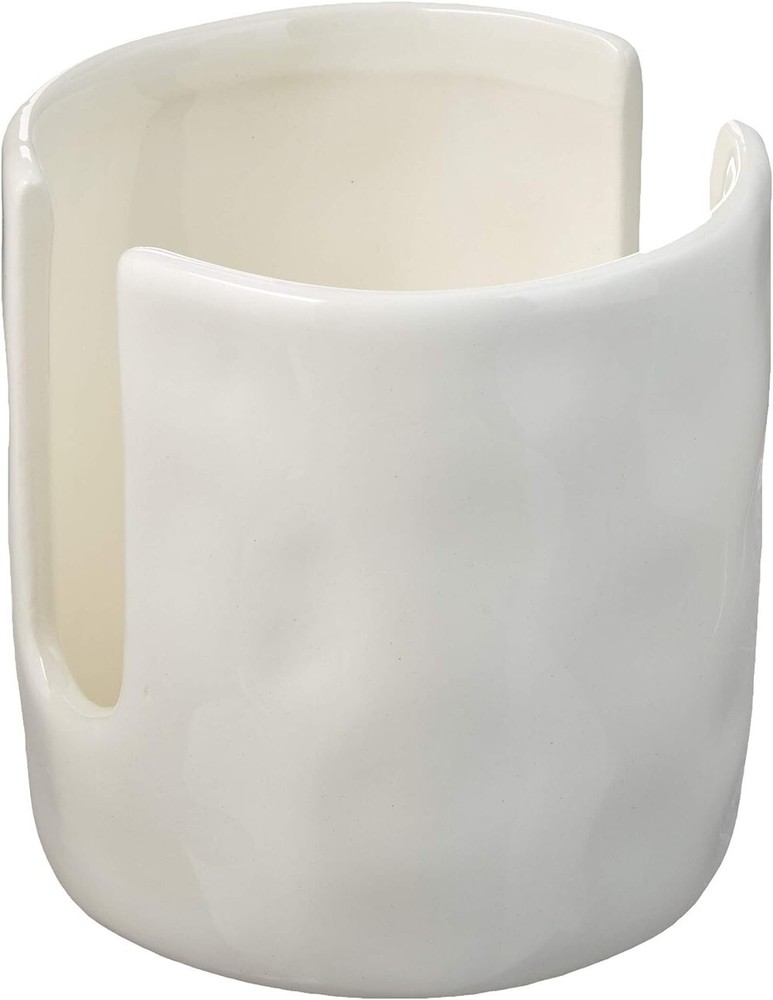 MUD PIE CERAMIC BISTRO SPONGE CADDY HOLDER OFF WHITE
