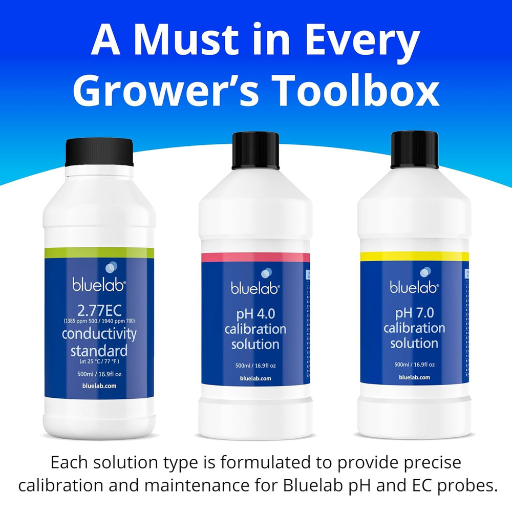 Calibration Solution Ph 4.0, 7.0 and 2.77 EC Conductivity Solution, 500 Ml Each