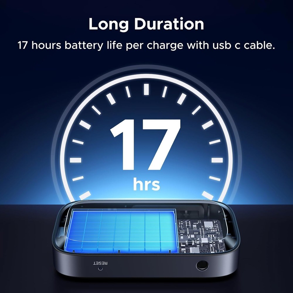 Hi-Res Wireless Audio Receiver - Bluetooth 6.0 Adapter with 17H Battery Life