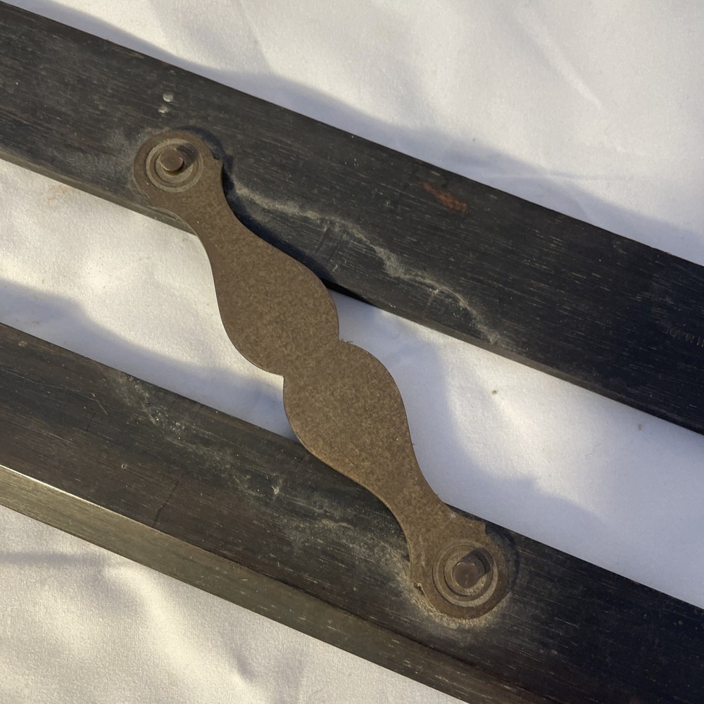 ANTIQUE EBONY WOOD PARALLEL RULE MEASUREMENT TOOL